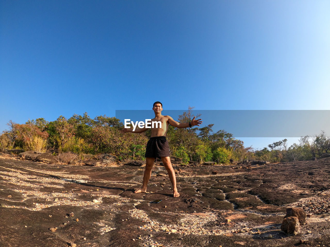 FULL LENGTH OF YOUNG MAN STANDING ON LAND