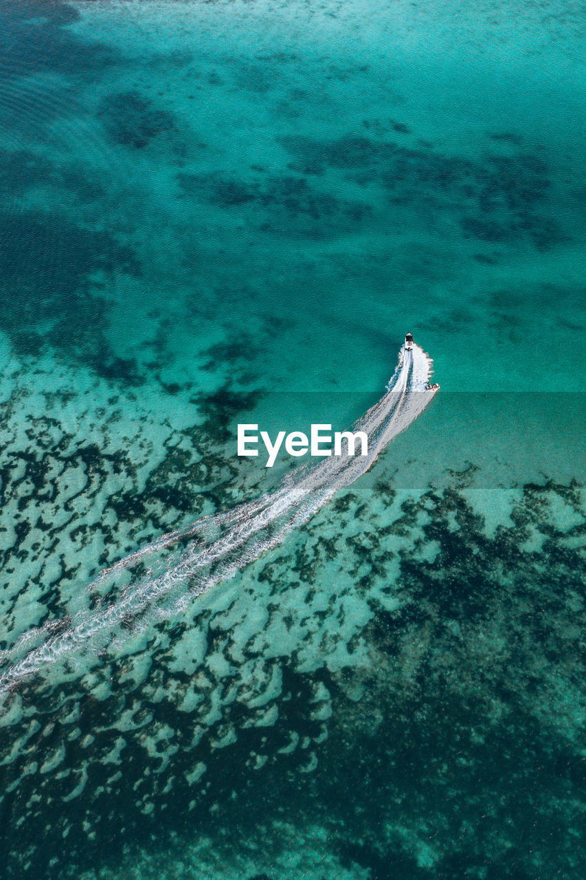 High angle view of sea against sky