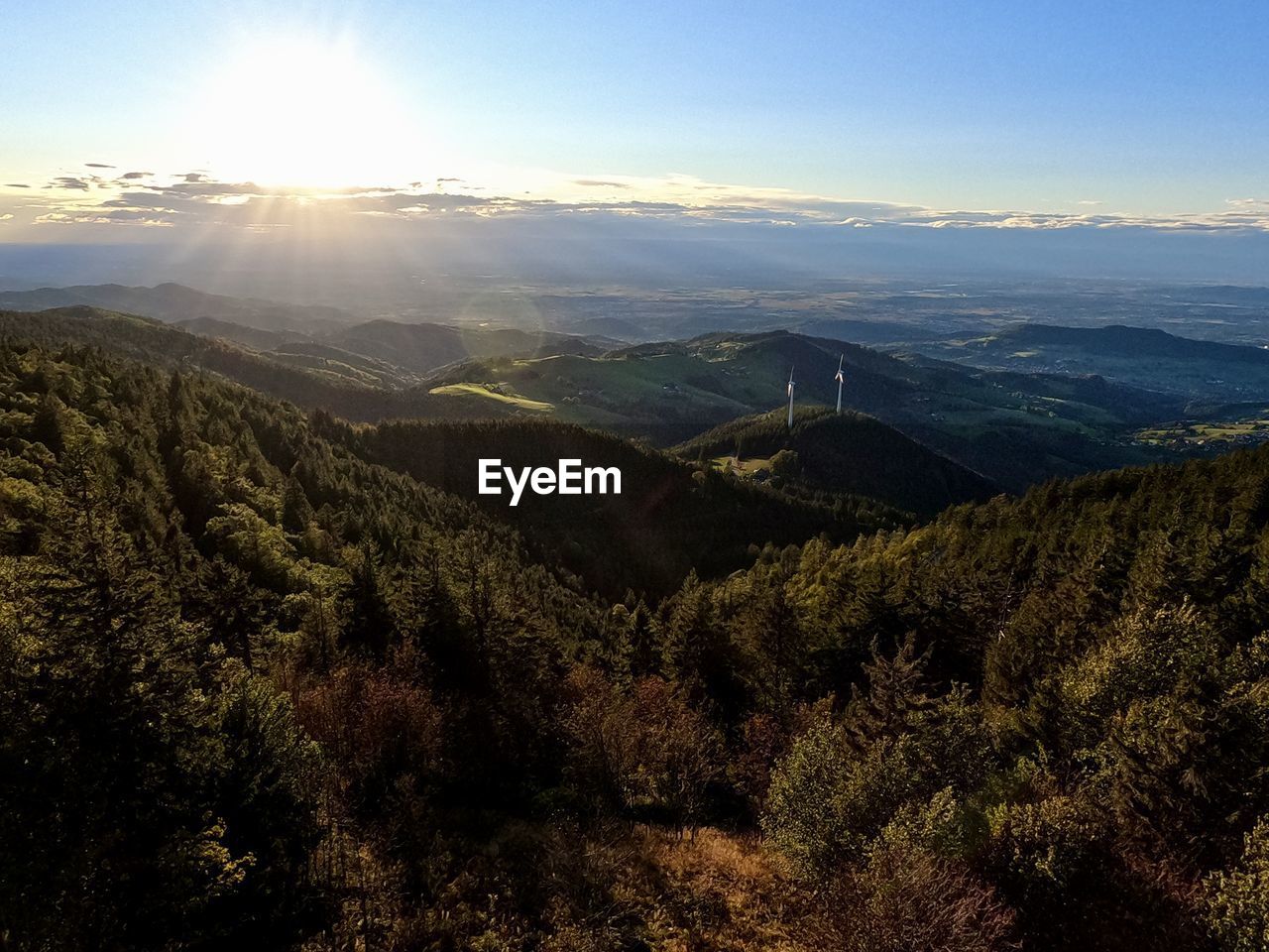 High angle view of landscape against sky