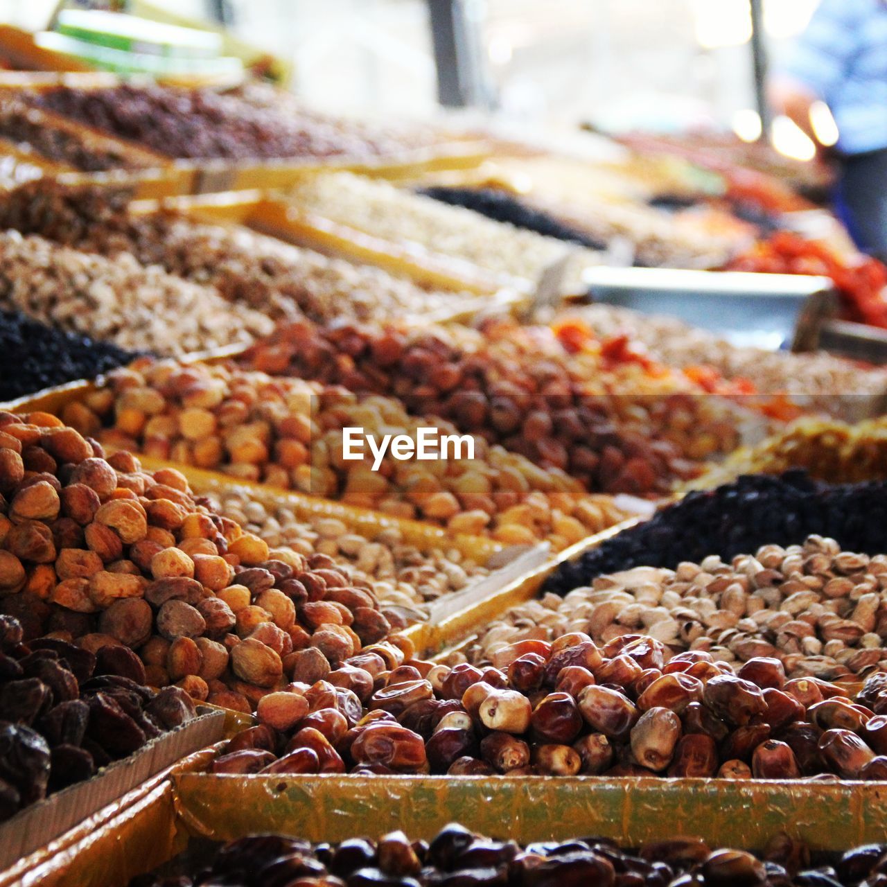 Various food in market stall