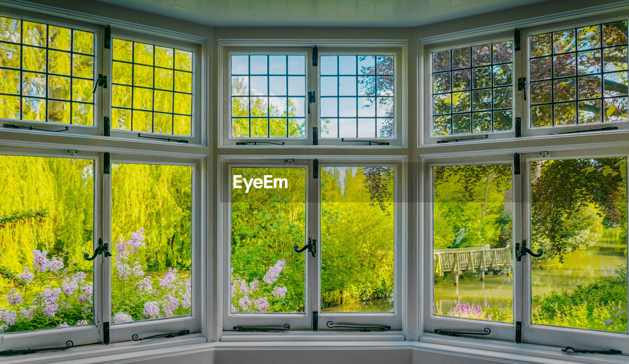 View of window in greenhouse