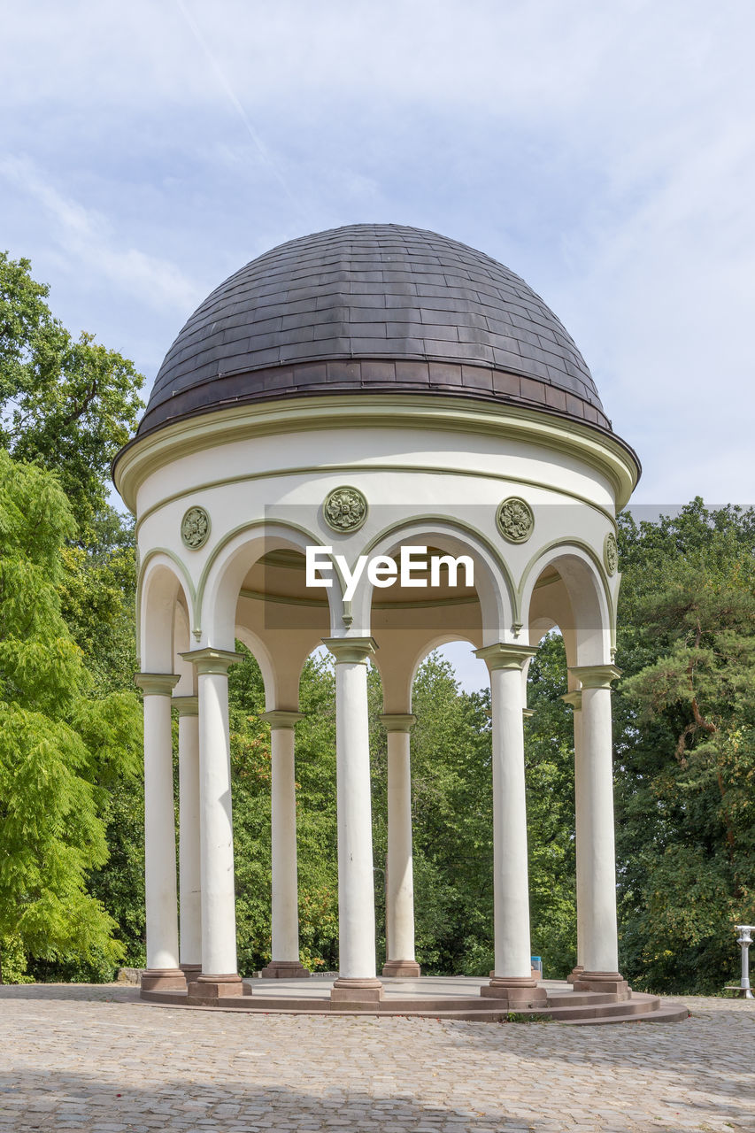 Monopteros temple at neroberg in the german city of wiesbaden, hesse, germany