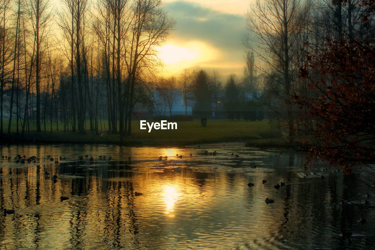 VIEW OF LAKE DURING SUNSET