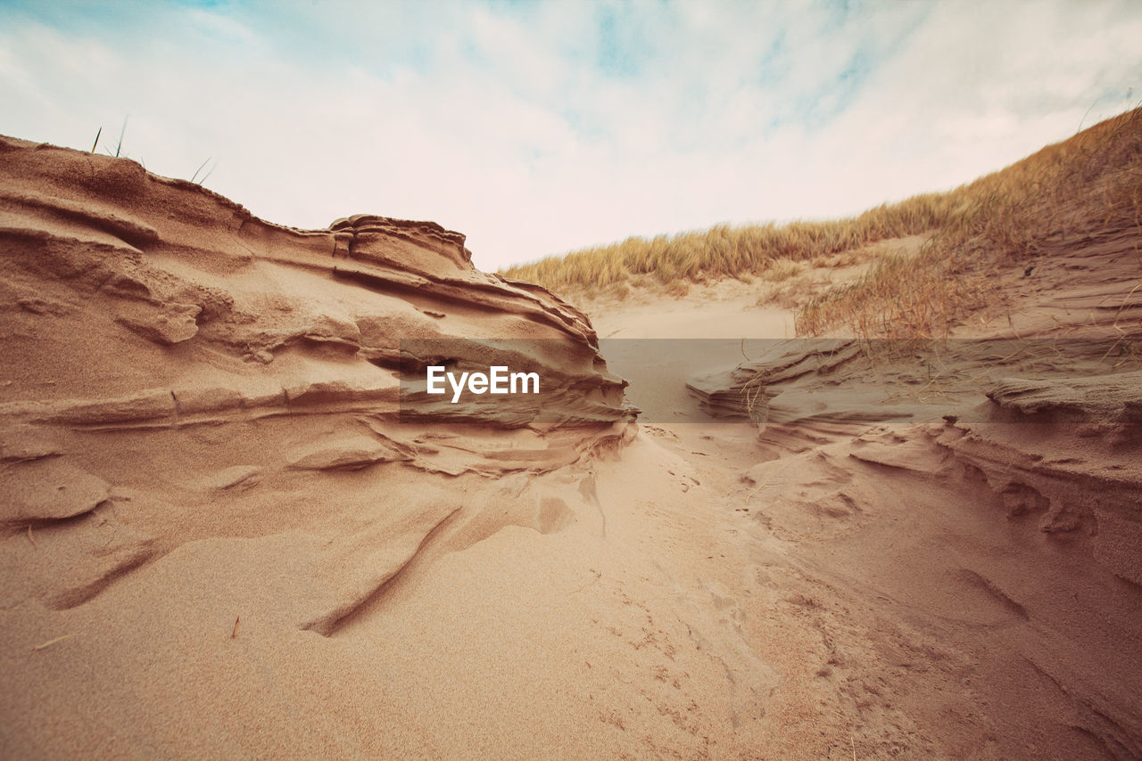 Scenic view of desert against sky