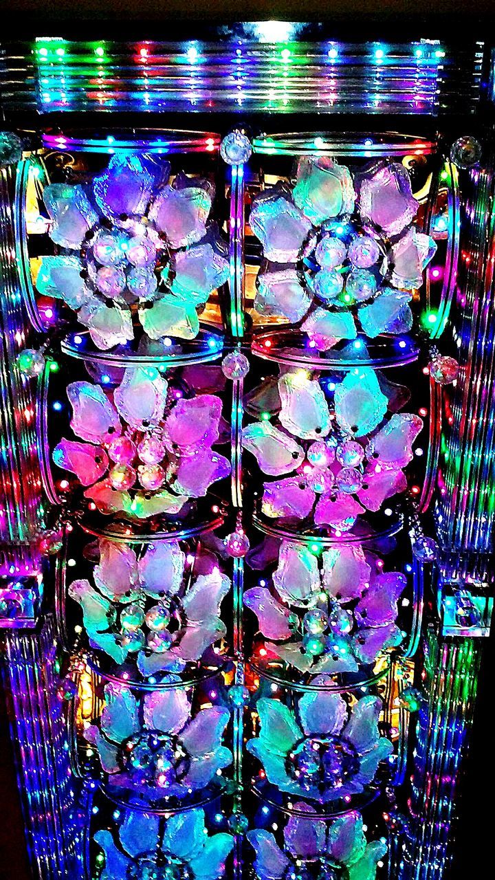 Full frame shot of illuminated floral decoration