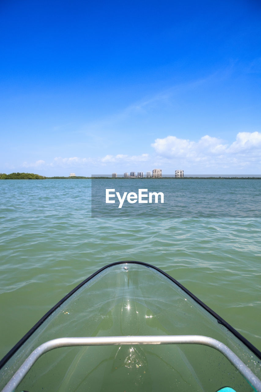 SCENIC VIEW OF SEA SEEN THROUGH BOAT