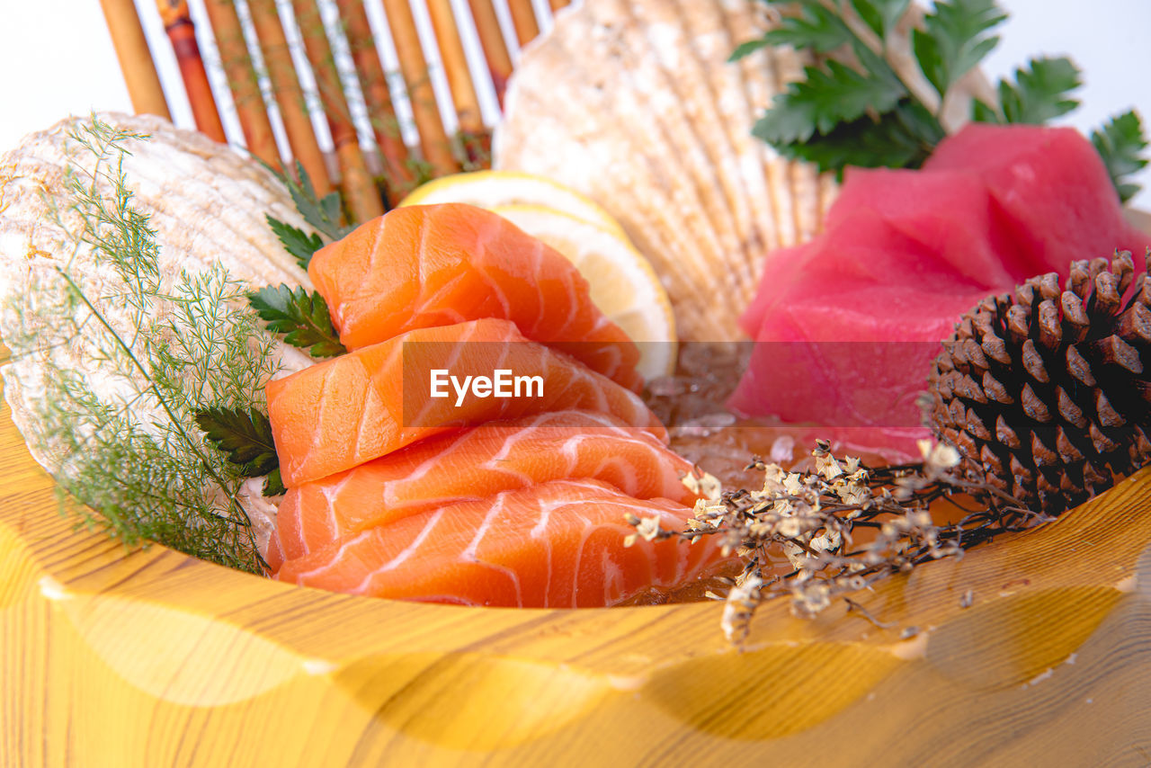 Sushi sashimi salmon original japan food.