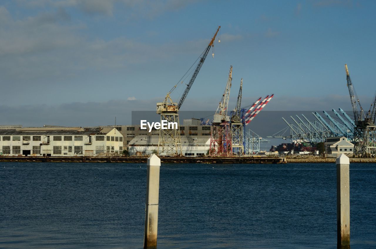 VIEW OF HARBOR AGAINST SKY