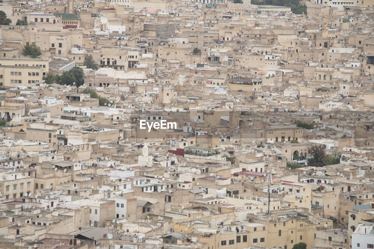 High angle view of buildings in a city