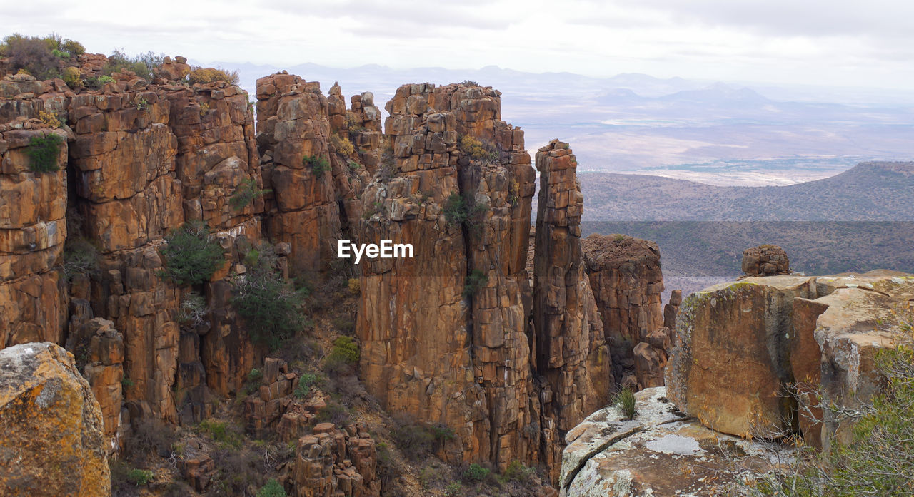 Mountain range valley of desolation and stone desert in the national park south africa