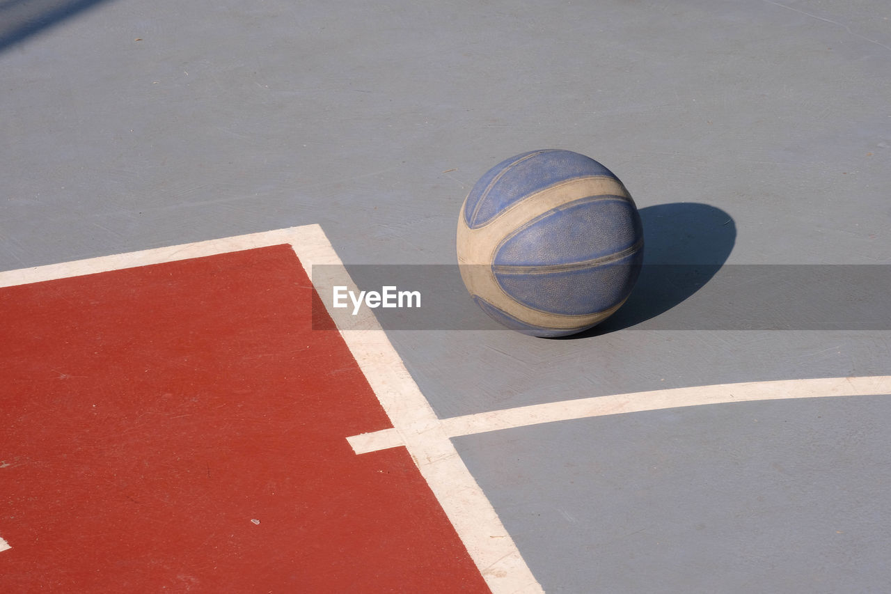High angle view of ball on sports court