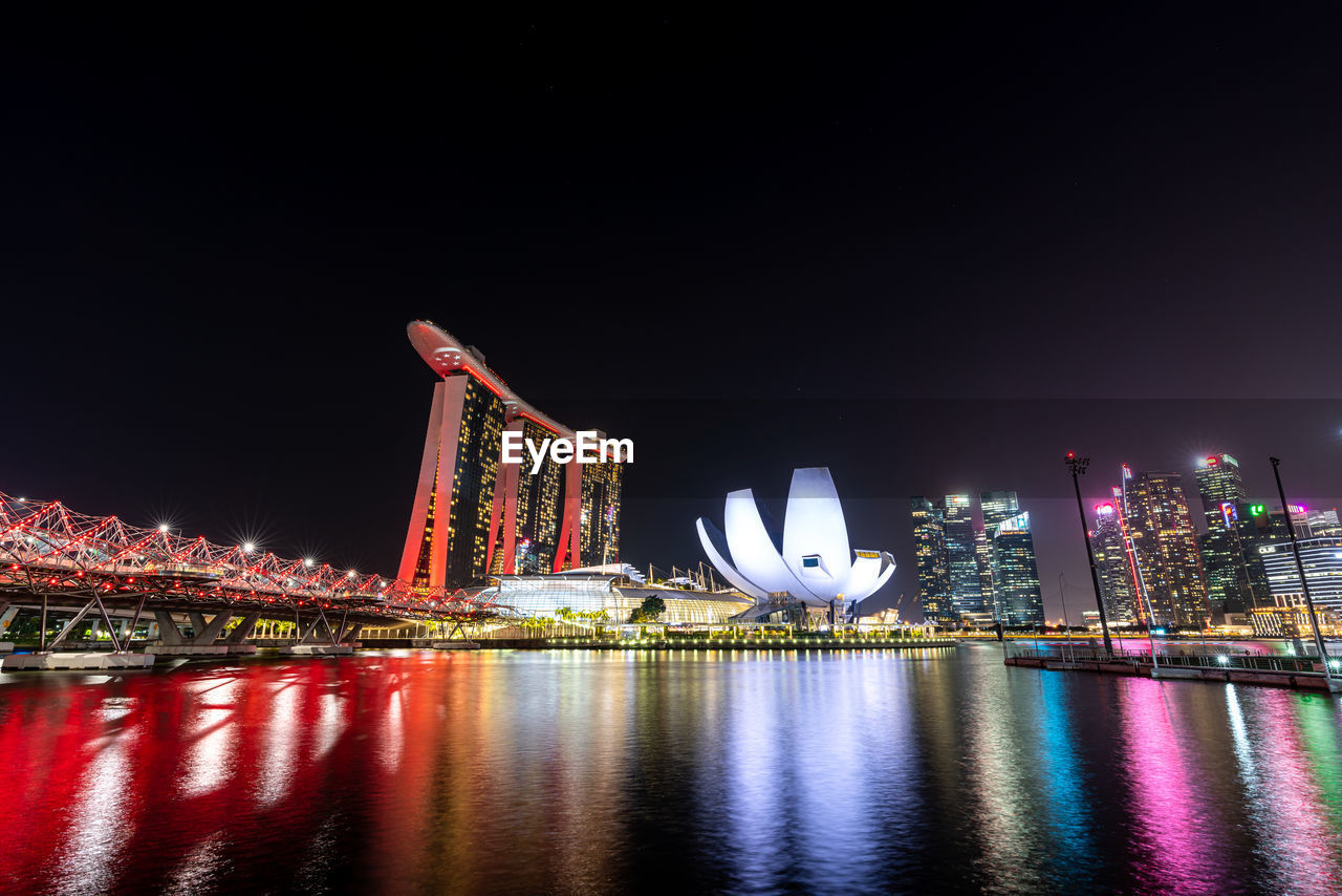 ILLUMINATED BUILDINGS AT NIGHT