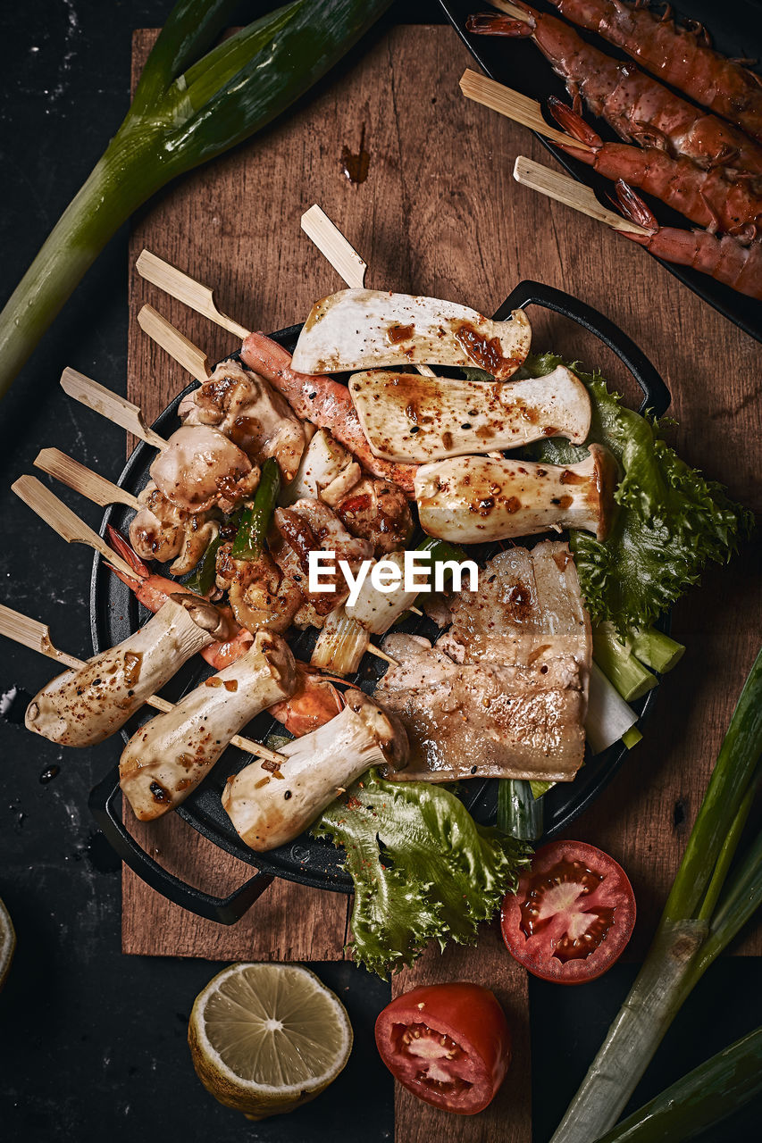 high angle view of food