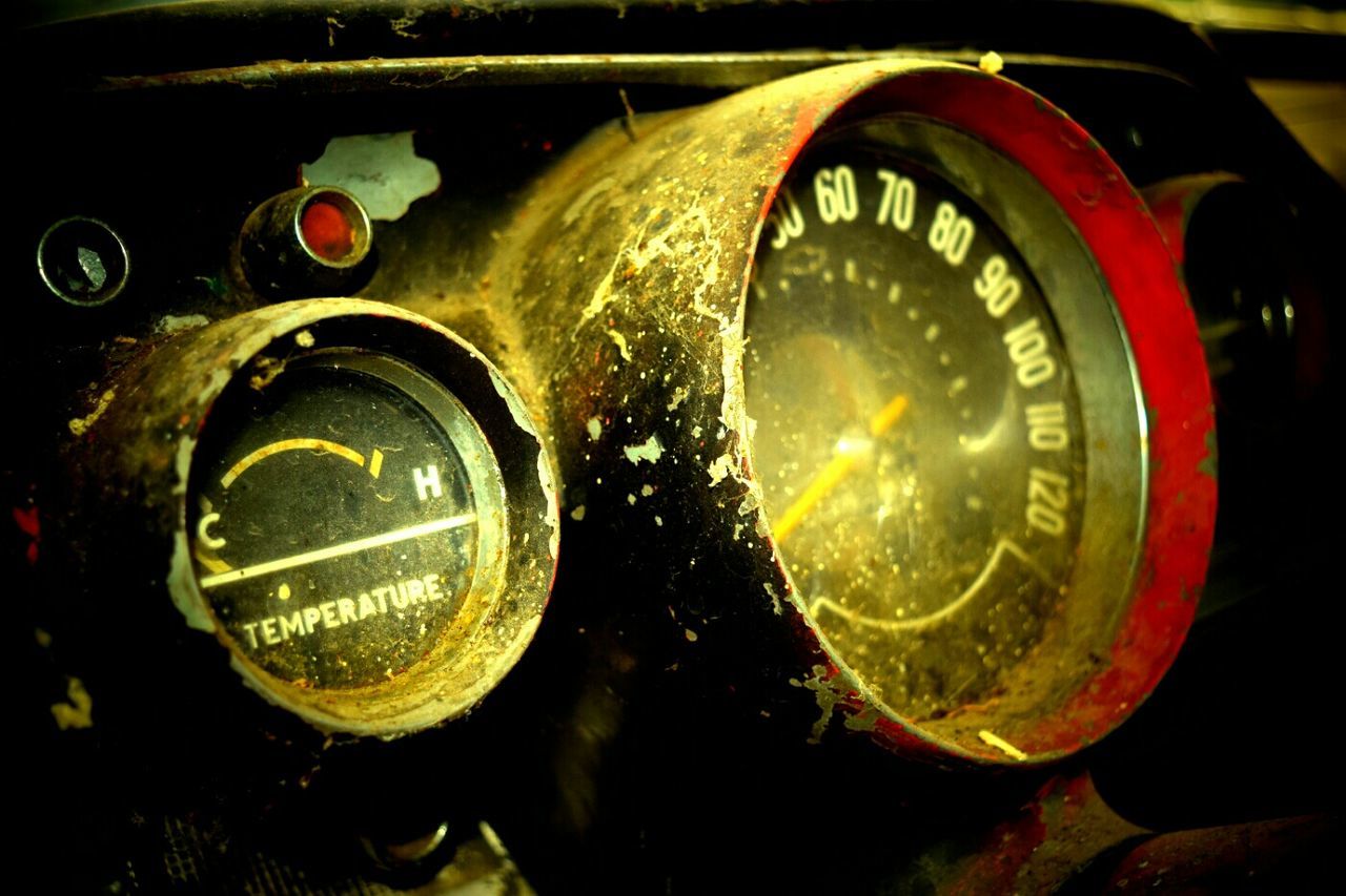 Close up of old dashboard