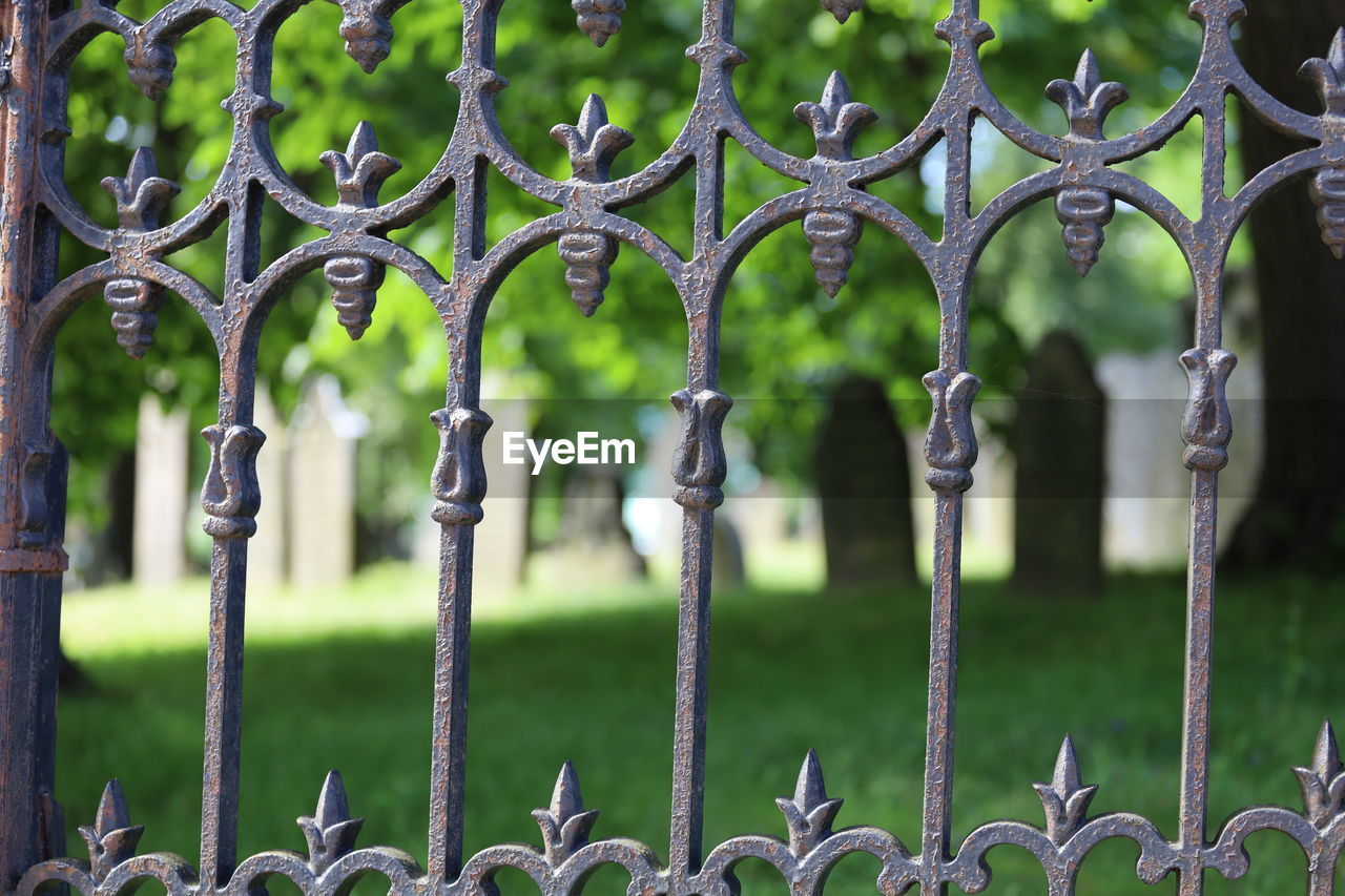 Close-up of metal fence