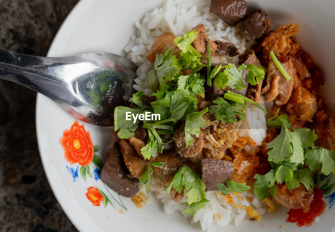 Easy eating thai food, rice with fried