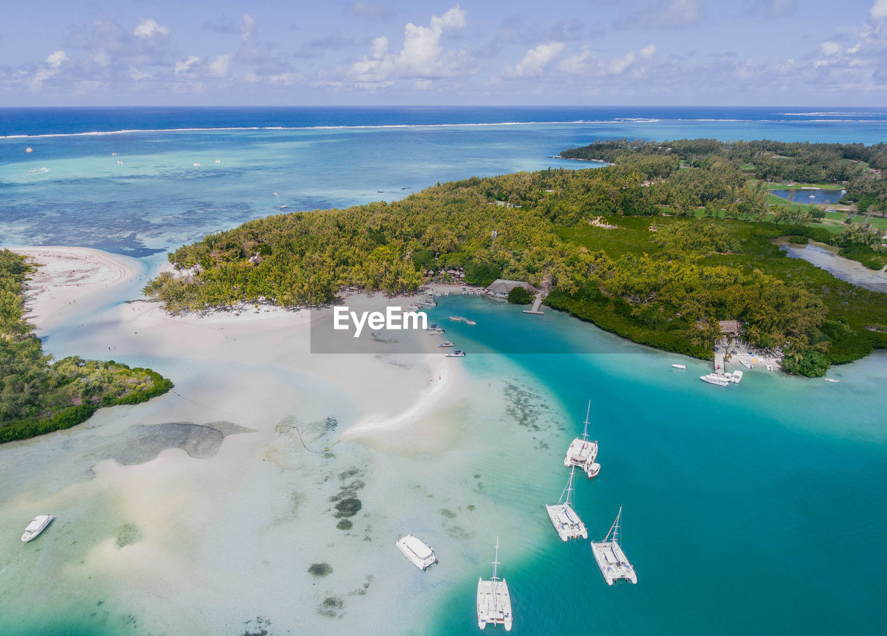 Aerial view of idyllic beach