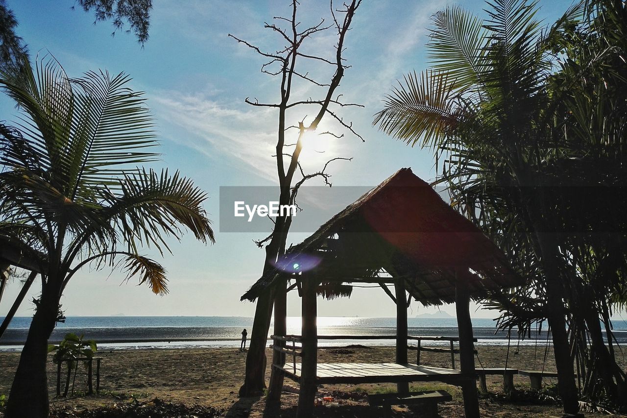 Scenic view of sea against sky at sunset