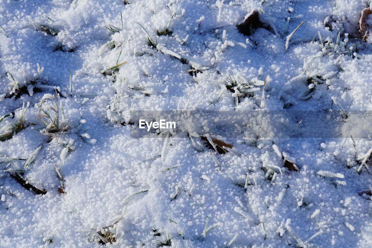 FULL FRAME SHOT OF SNOW ON GROUND