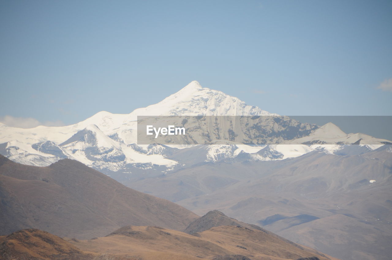 SNOWCAPPED MOUNTAINS AGAINST CLEAR SKY
