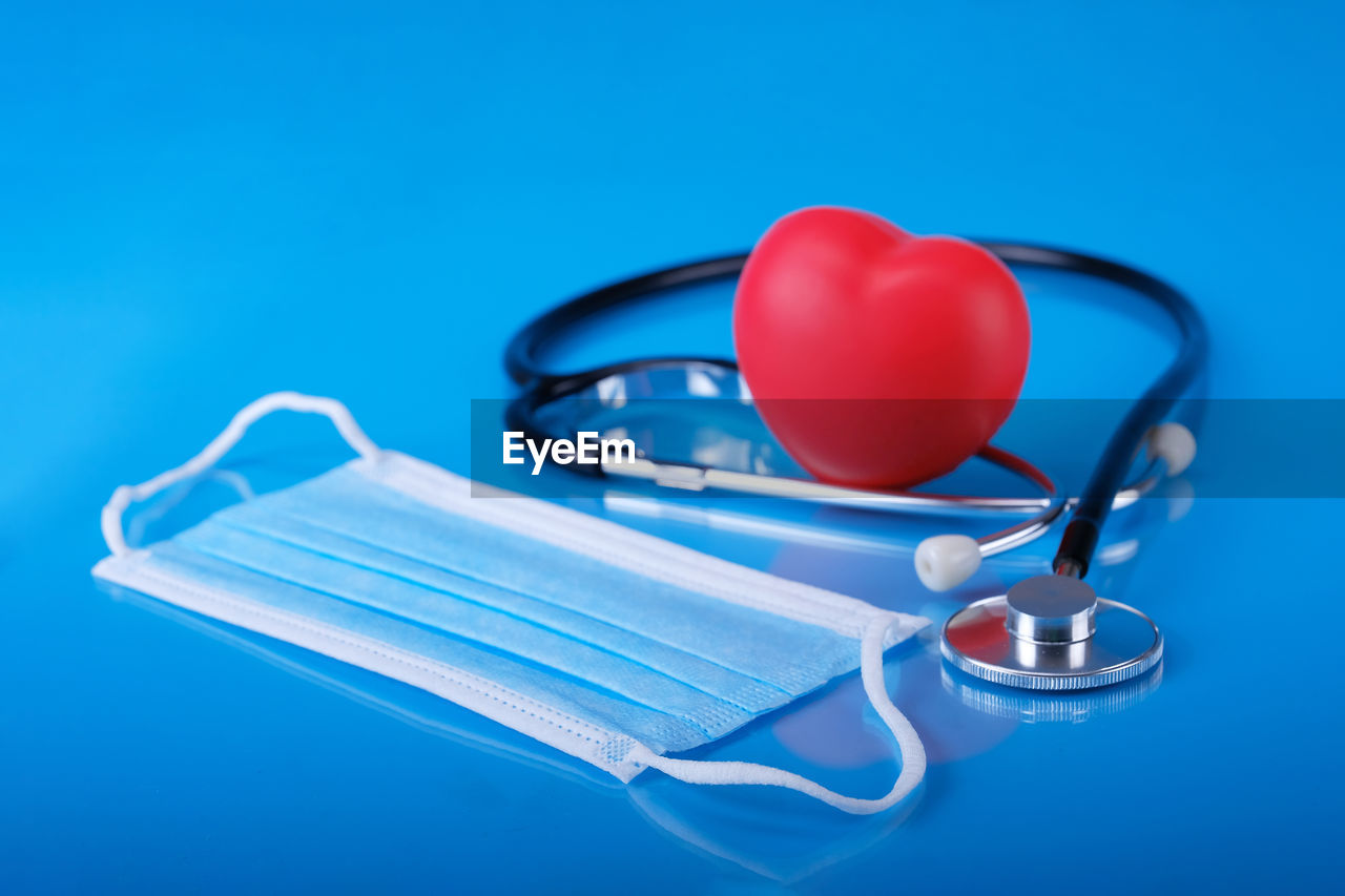 Red heart symbol of medical with stethoscope