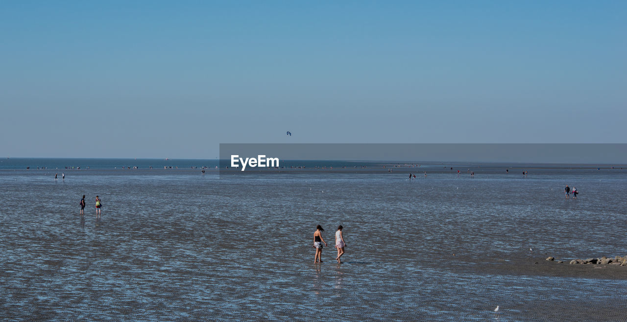 High angle view of people on beach