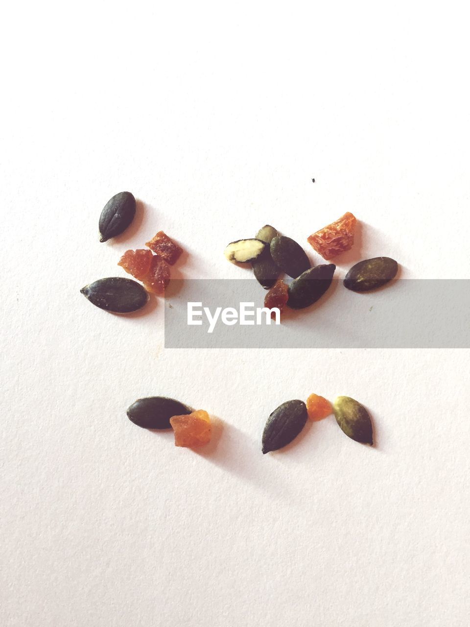 High angle view of dried fruits on table