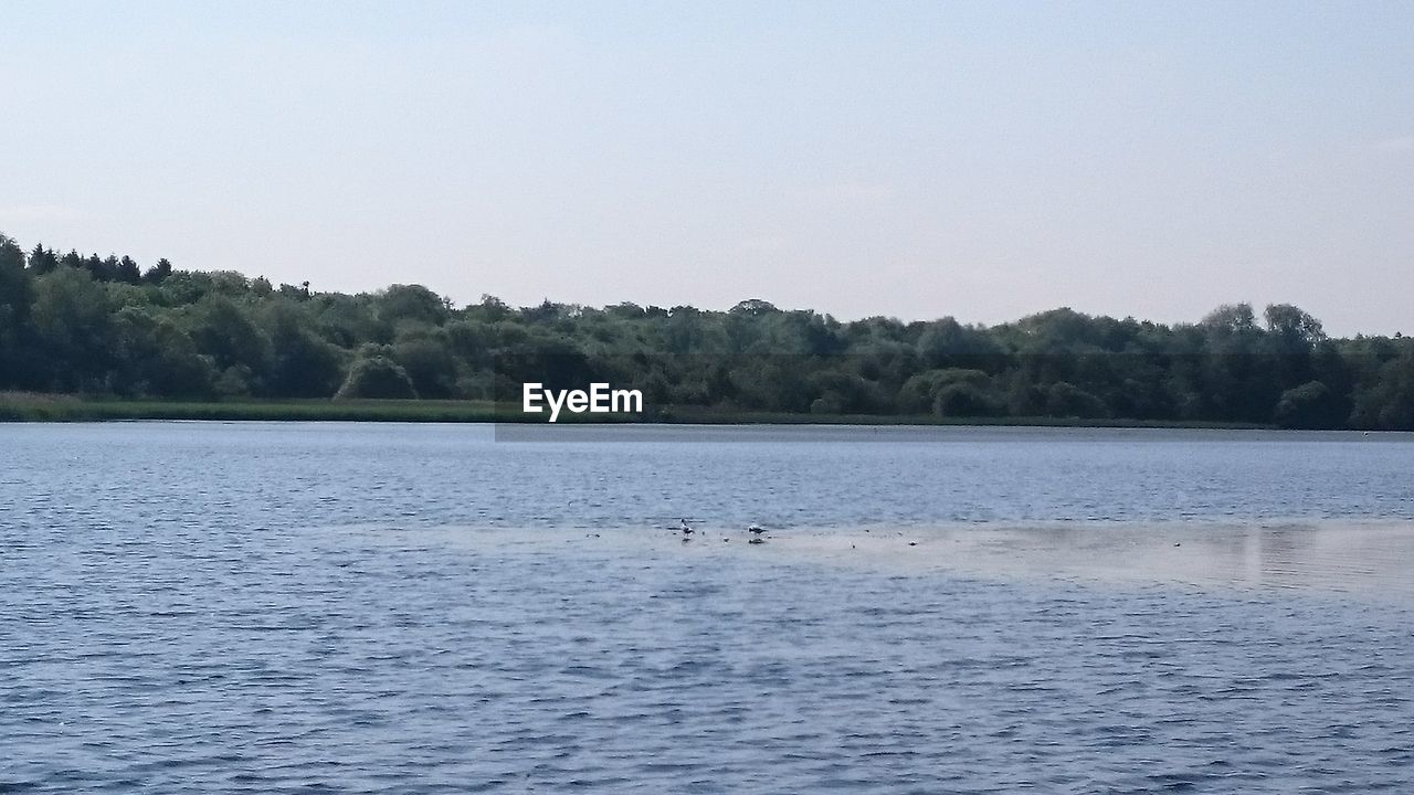 VIEW OF LAKE AGAINST CLEAR SKY