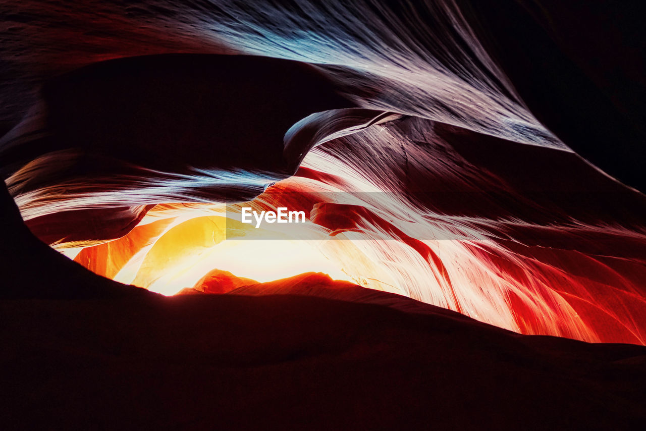 Lights in slot canyon