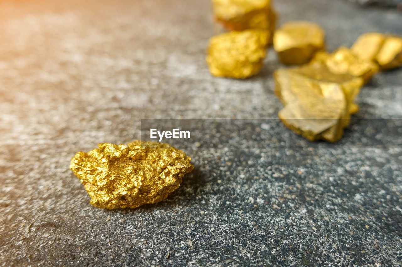 Close-up of gold on rock