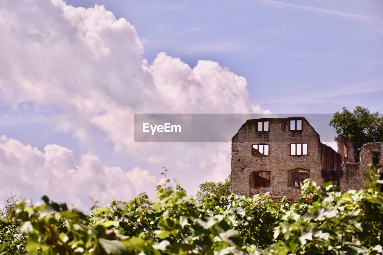 Low angle view of historic building against sky