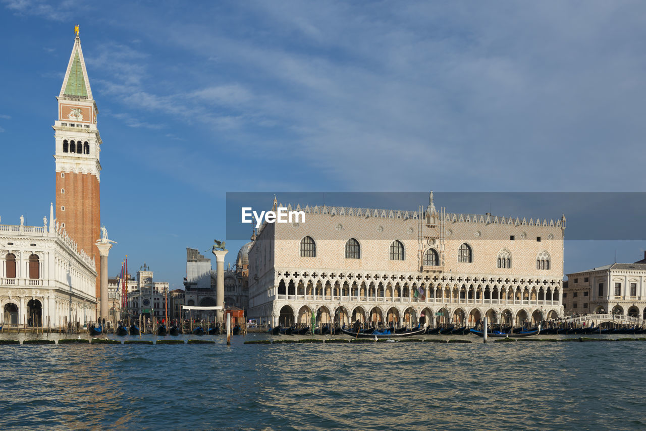 View of st marks square and grand canal against blue sky