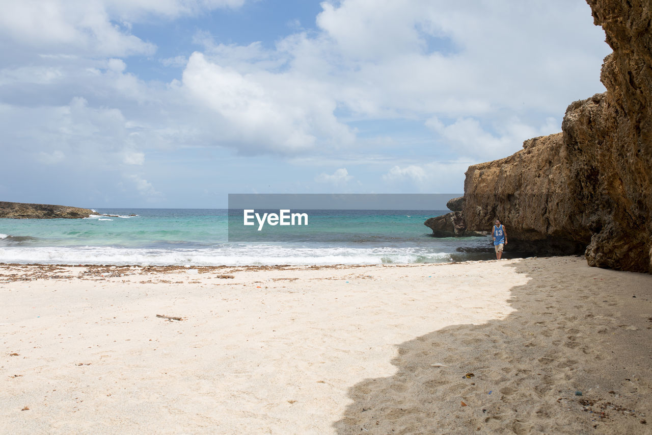 Scenic view of beach against sky