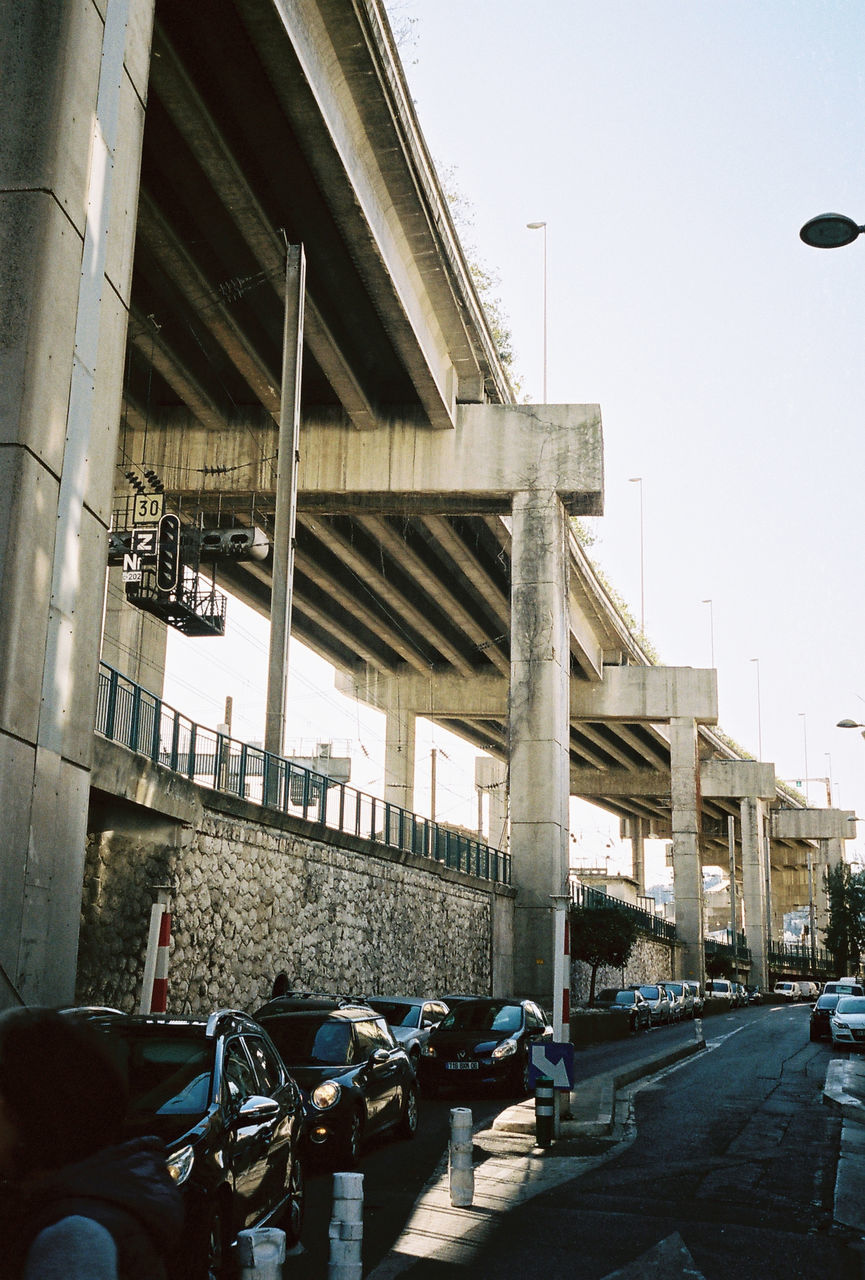 BRIDGE IN CITY AGAINST SKY