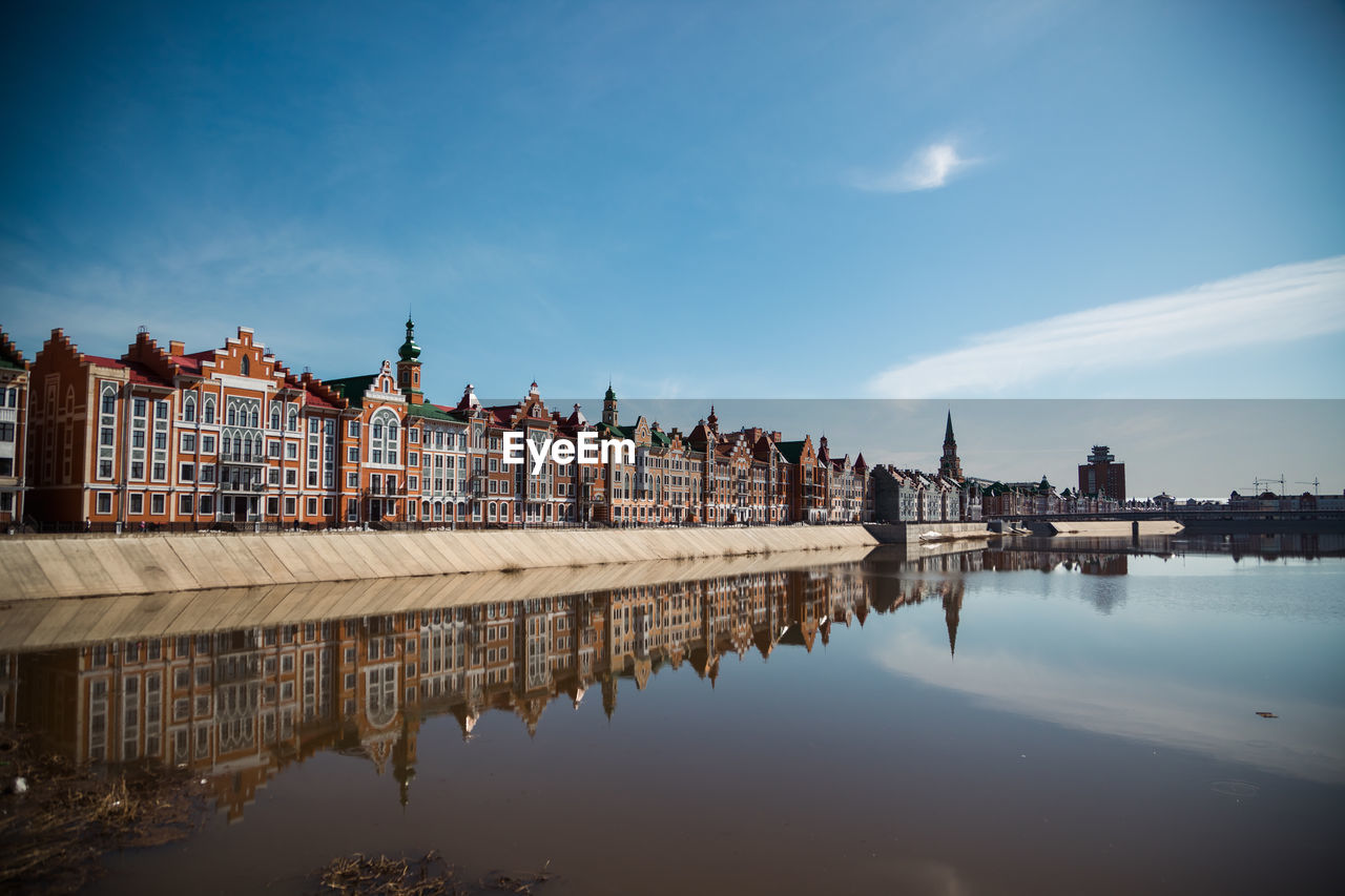 Reflection of buildings in water