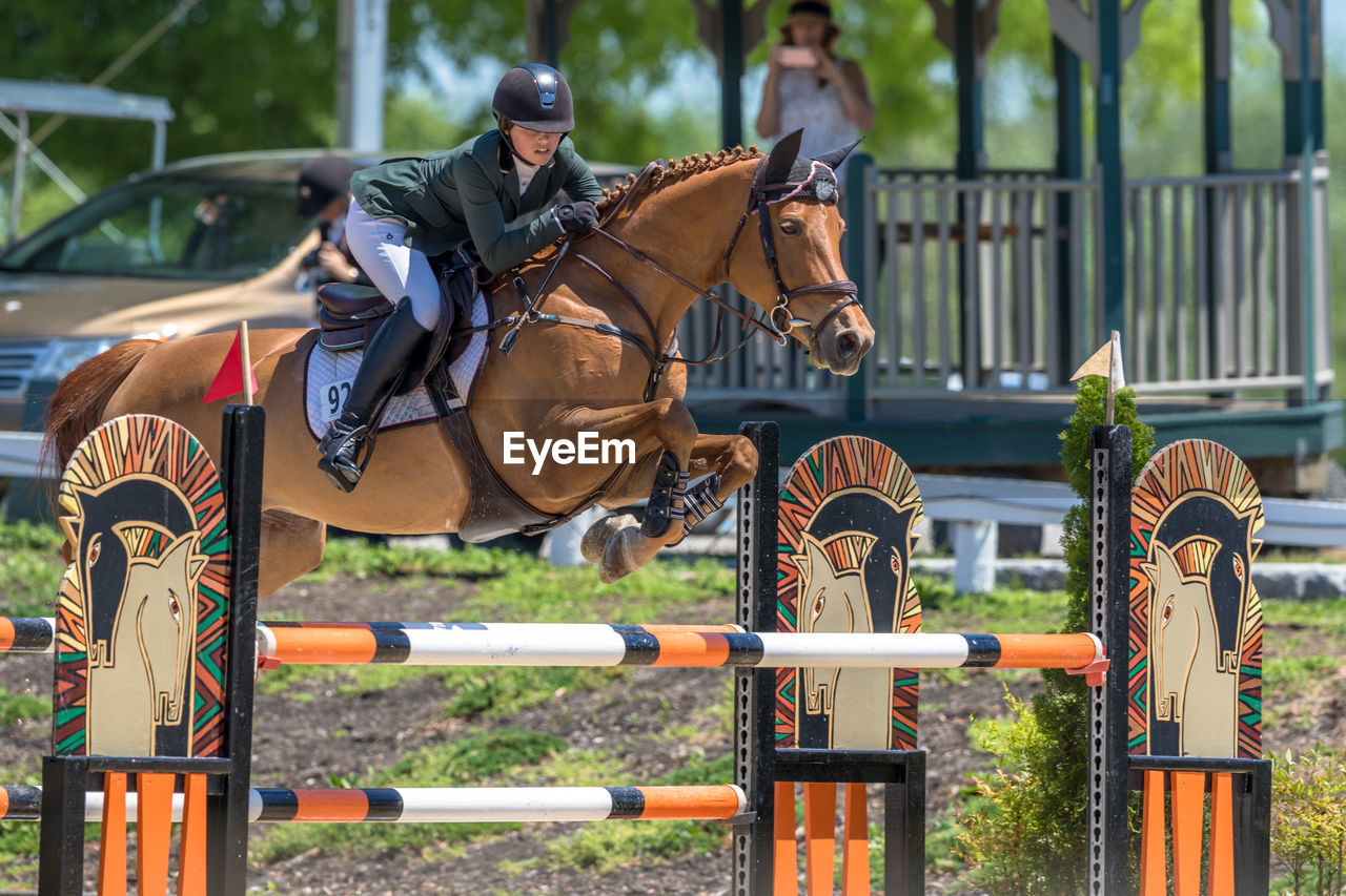 horse, show jumping, horseback riding, equestrian sport, recreation, sports, animal sports, animal wildlife, domestic animals, livestock, animal, mammal, jumping, animal themes, riding, activity, equitation, person, day, pet, men, outdoors, adult, nature, horse tack, jockey, architecture, working animal