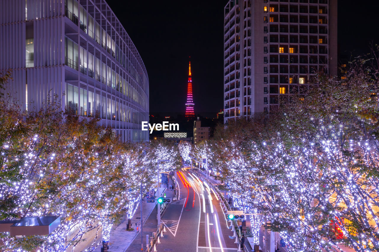 ILLUMINATED CITY AT NIGHT