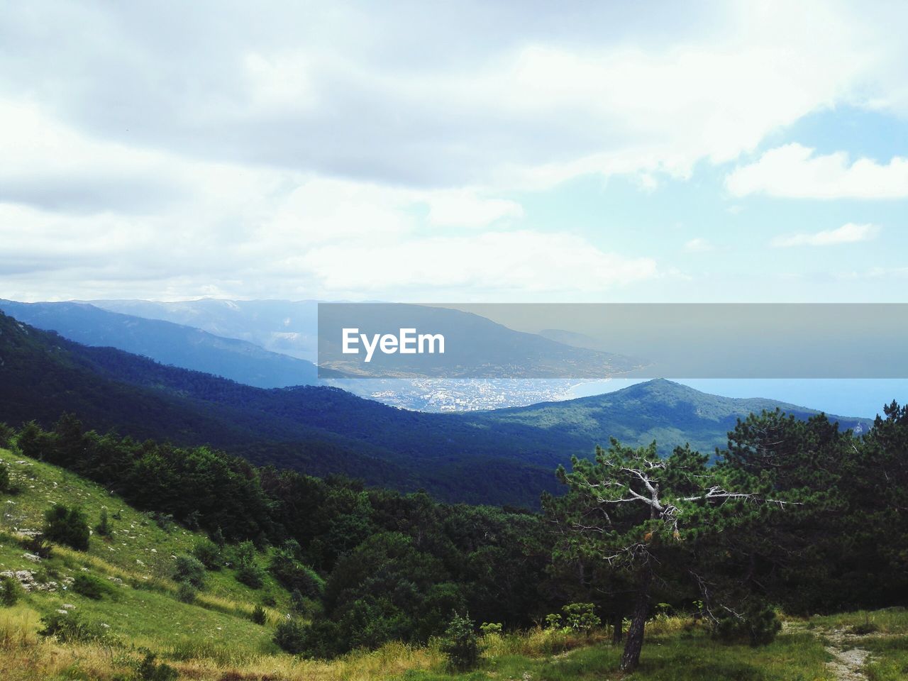 Scenic view of mountains against sky