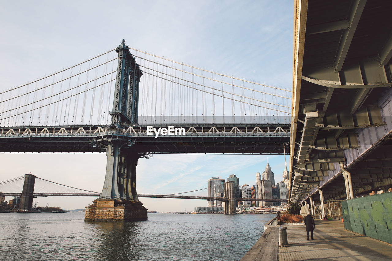 Manhattan bridge and brooklyn bridge over east river