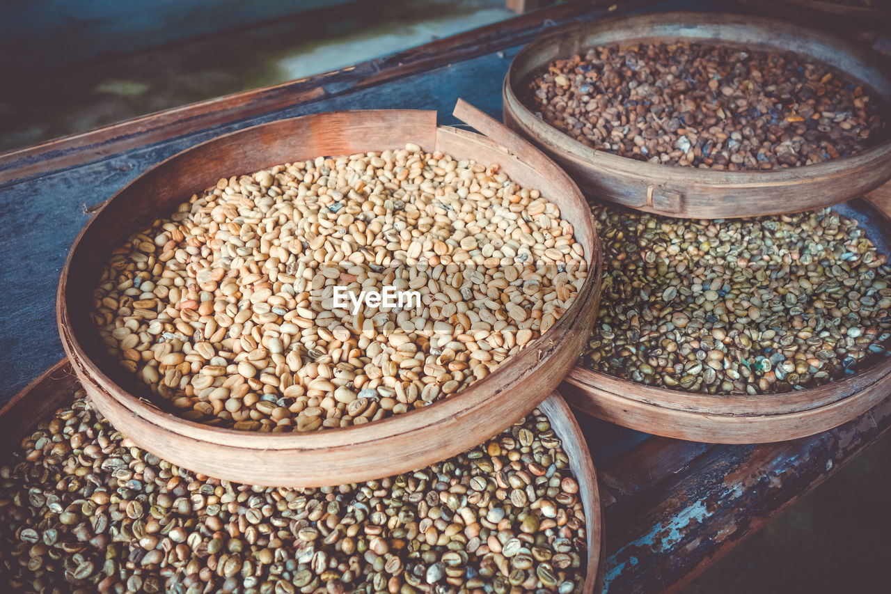 High angle view of food in containers