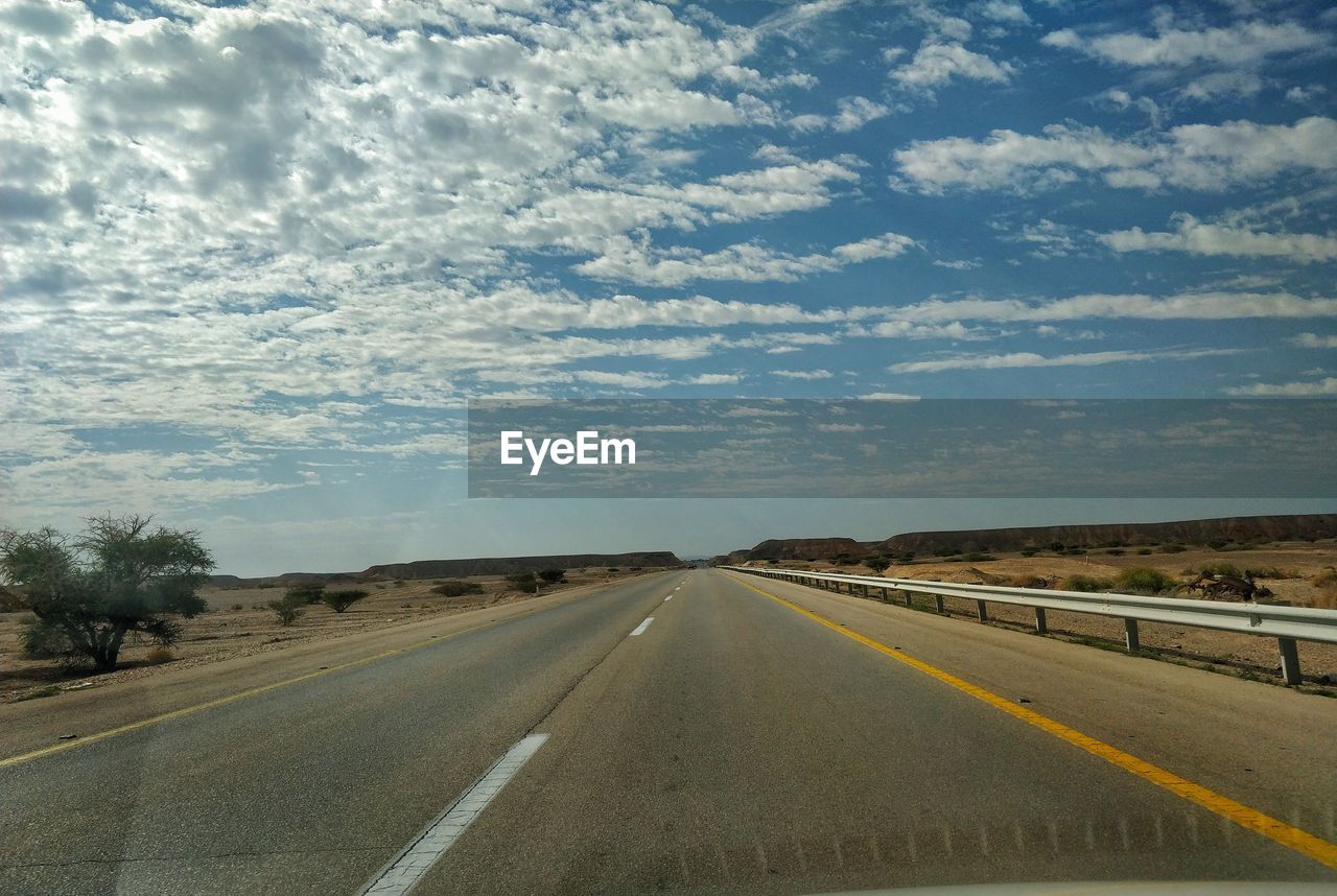 EMPTY COUNTRY ROAD ALONG LANDSCAPE AND SKY