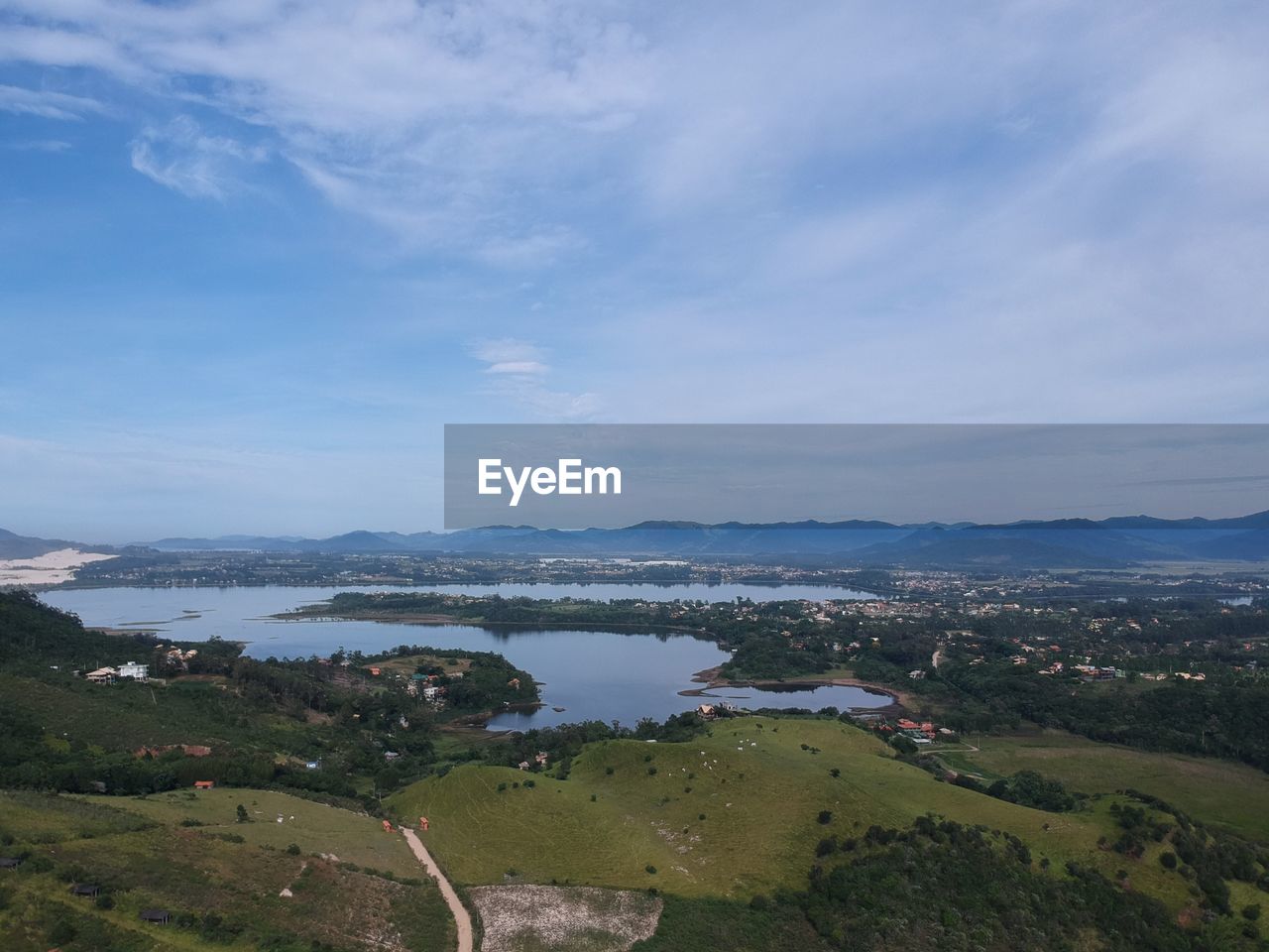 HIGH ANGLE VIEW OF RIVER AGAINST SKY