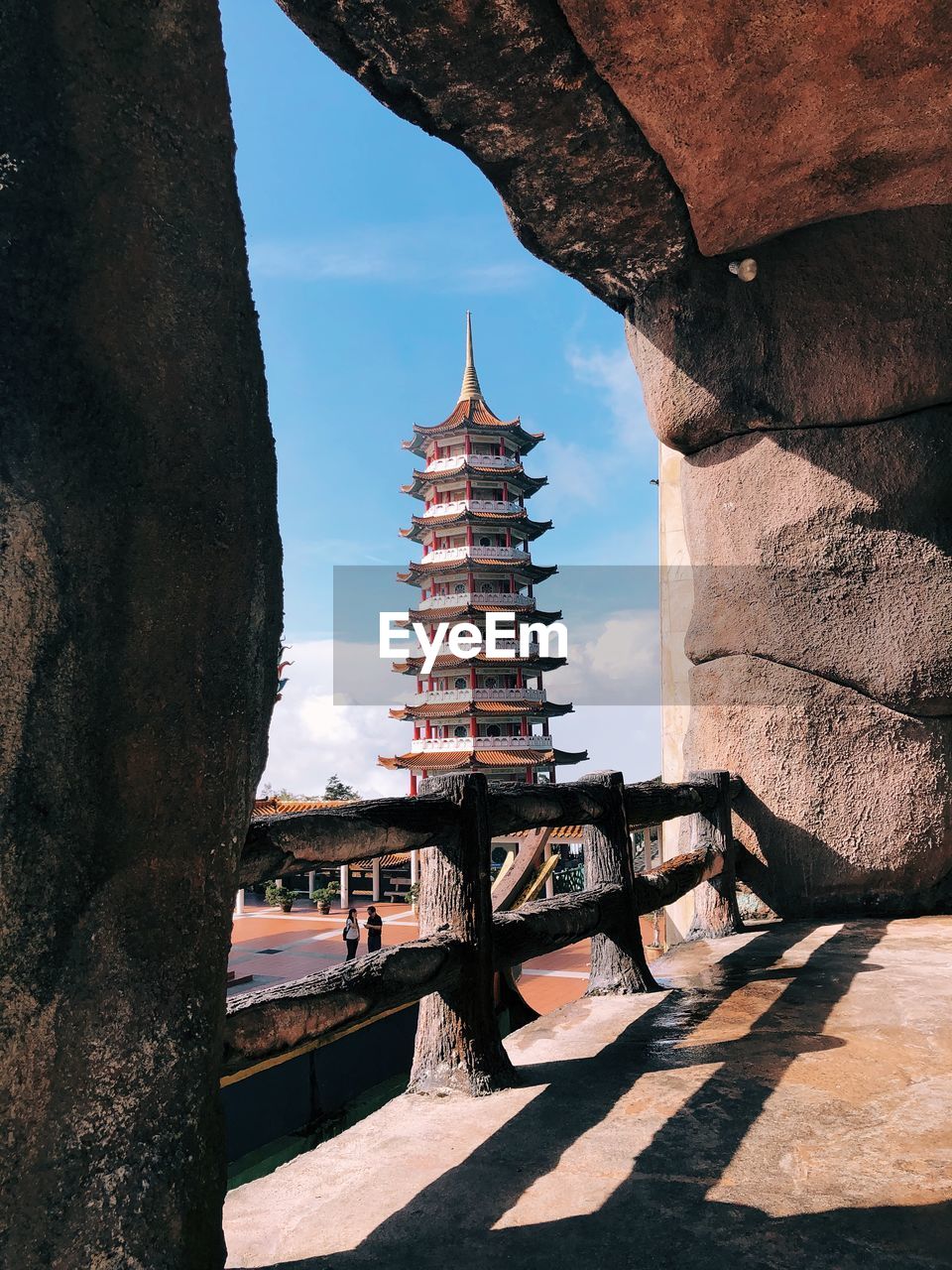 Low angle view of temple building against sky