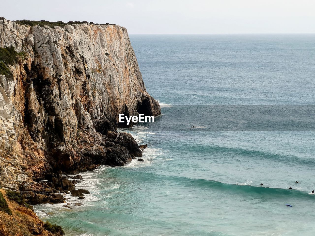 SCENIC VIEW OF SEA AND ROCK FORMATION