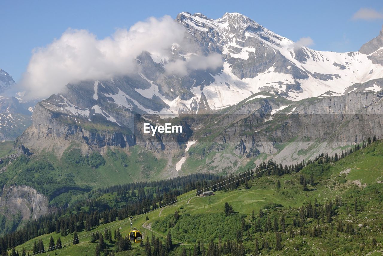 Scenic view of snowcapped mountains