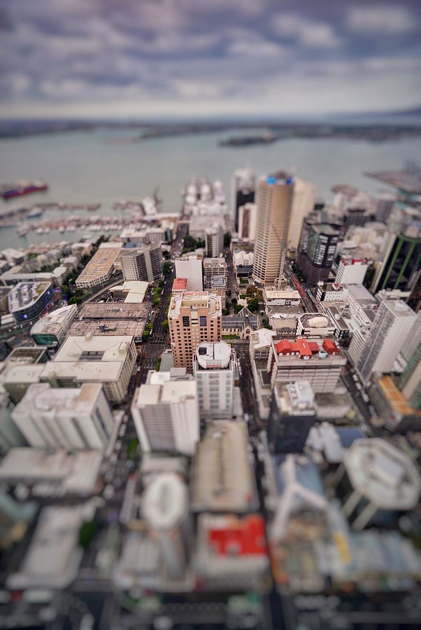 Tilt-shift image of cityscape