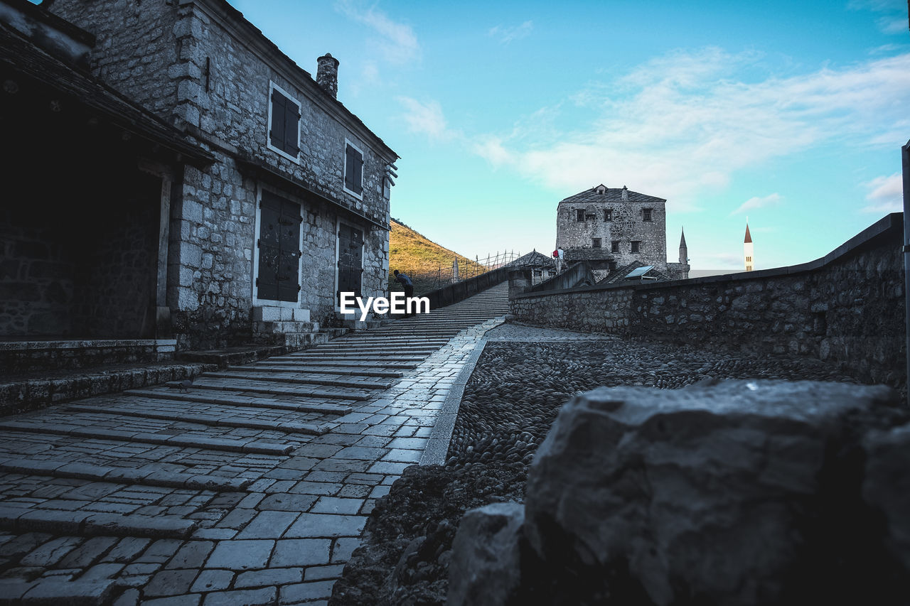 SURFACE LEVEL OF BUILDINGS AGAINST SKY