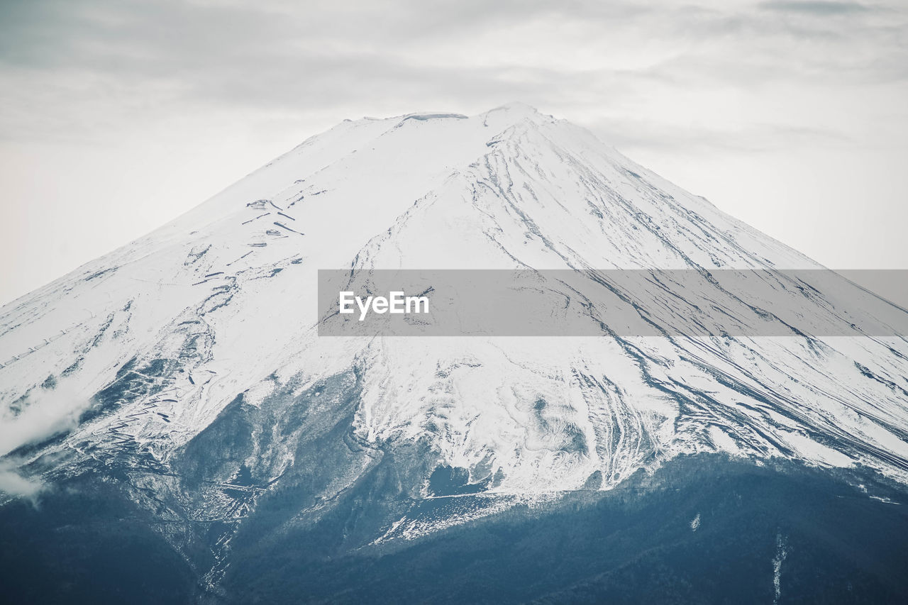 Scenic view of snowcapped mountain against sky