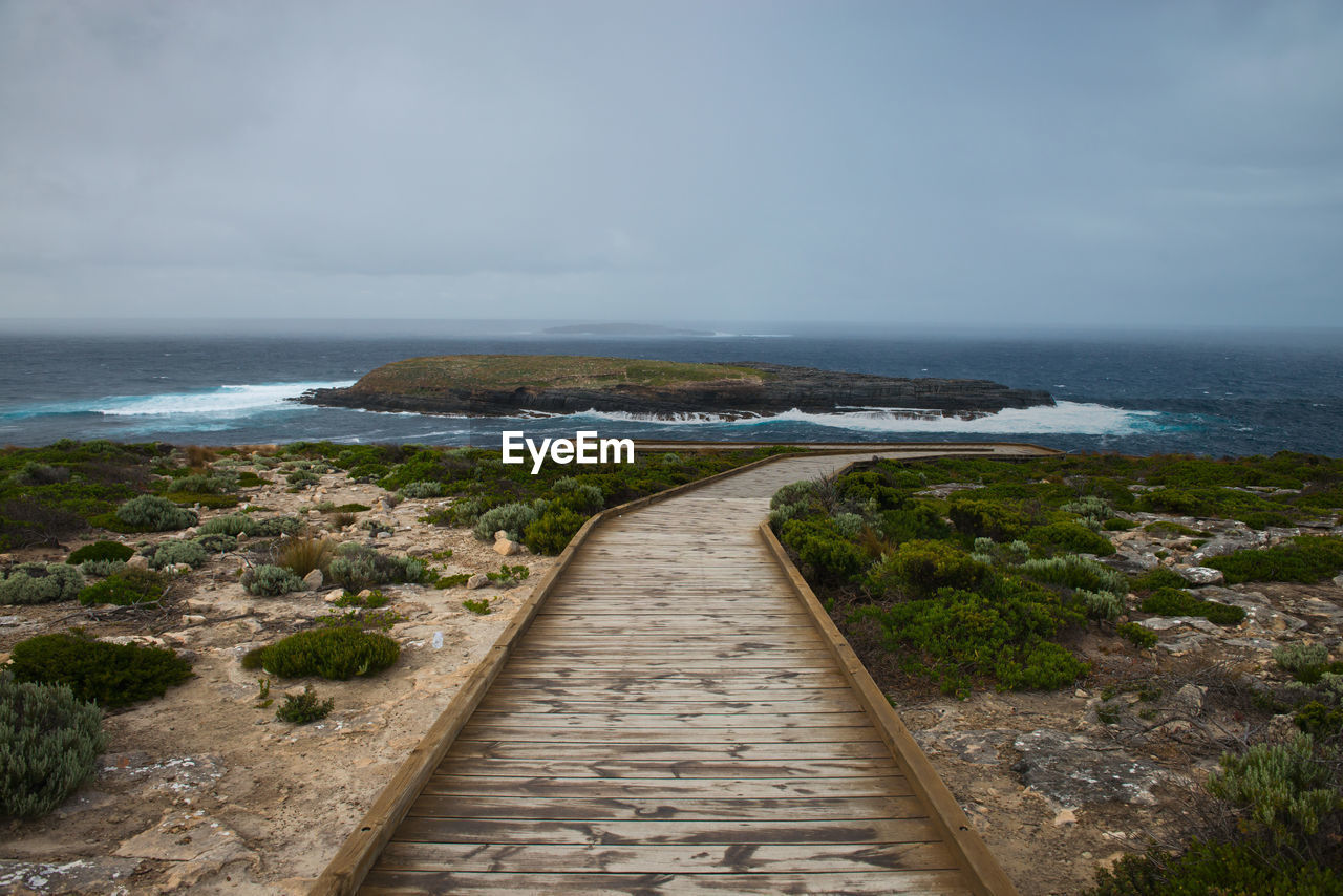 SCENIC VIEW OF SEA SHORE AGAINST SKY
