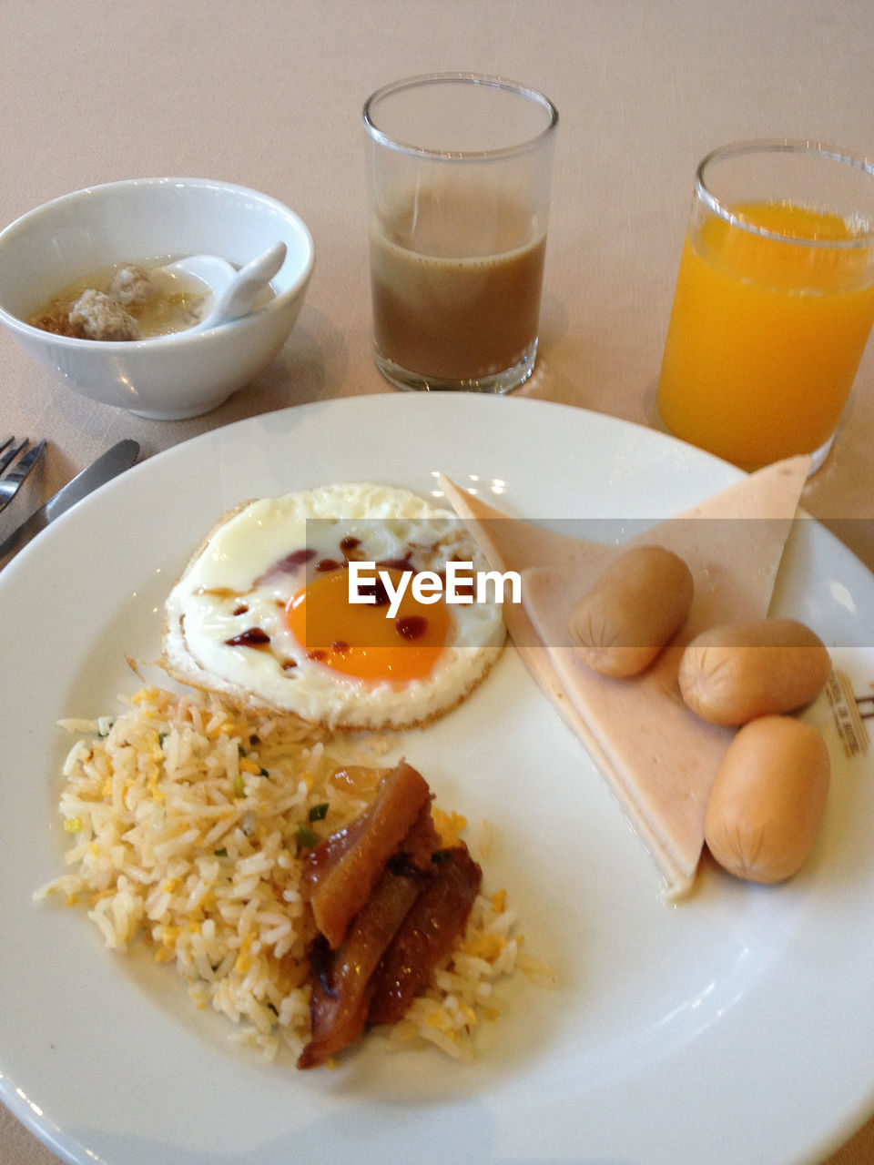 Close-up of food served in plate on table